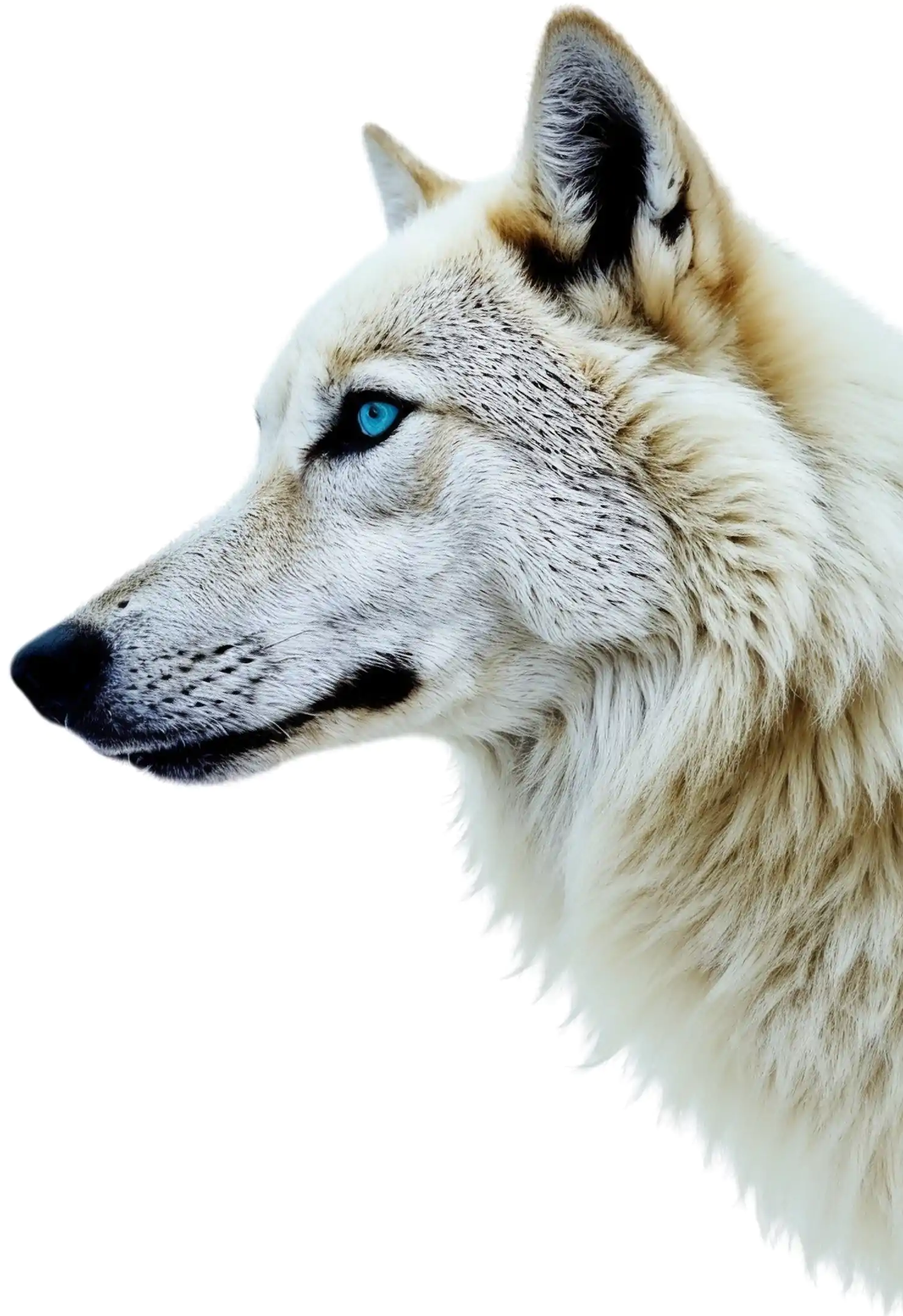 Gray wolf with blue eyes